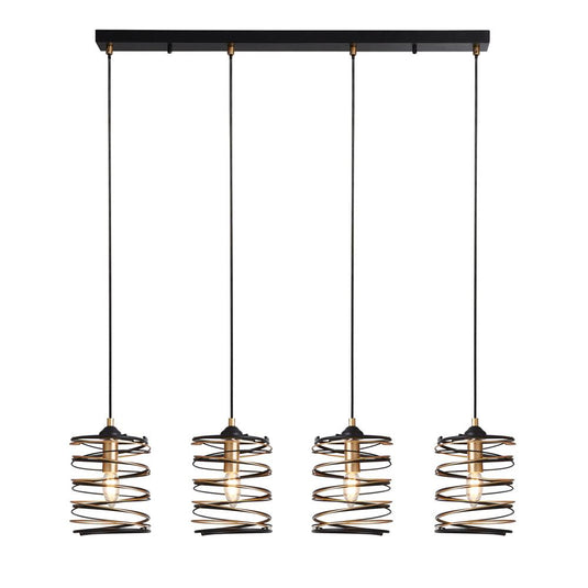 Searchlight 85583-4BGO Spring 4Lt Bar Pendant, Black And Gold - 31577
