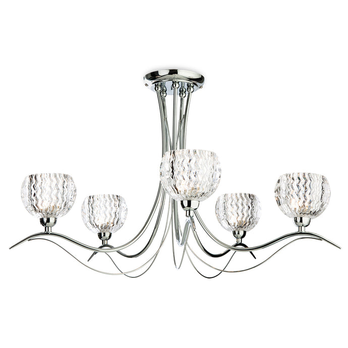 Firstlight 8620CH Blanche 5 Light Polished Chrome Semi Flush Ceiling Light