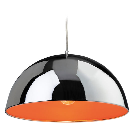 Firstlight 8622CHOR Bistro 1 Light Polished Chrome & Orange Pendant Ceiling Light