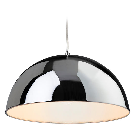 Firstlight 8622CHWH Bistro 1 Light Polished Chrome & White Pendant Ceiling Light