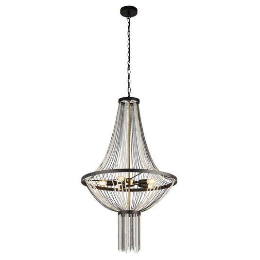 Searchlight 86353-5BK Baguette 5Lt Pendant, Black With Satin Brass - 31586