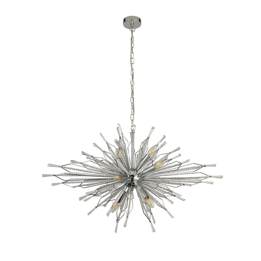 Searchlight 8638-8CC Starburst 8Lt Chrome Pendant With Clear Glass Bead Detail - 31587