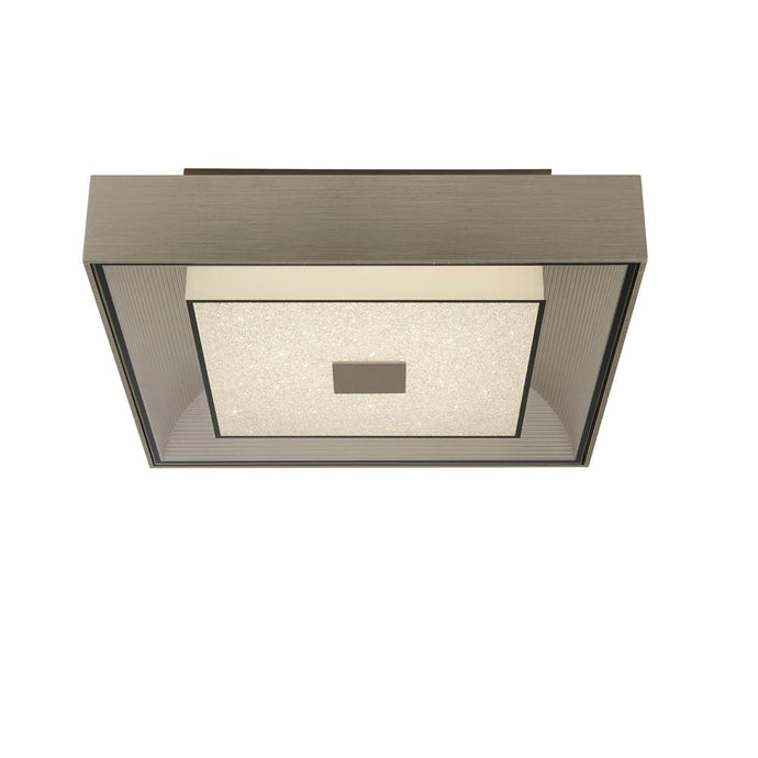 Searchlight 8674SS Rhea LED Square Flush Light - Silver With Crystal Sand - 31589