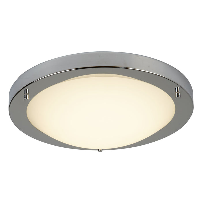 Searchlight 8702SS Geneva LED Flush Satin Silver Fitting, Opal Glass, 12W - 31591