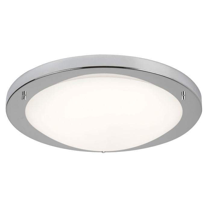 Searchlight 8703SS Geneva LED Flush Satin Silver Fitting, Opal Glass, 20W - 31592