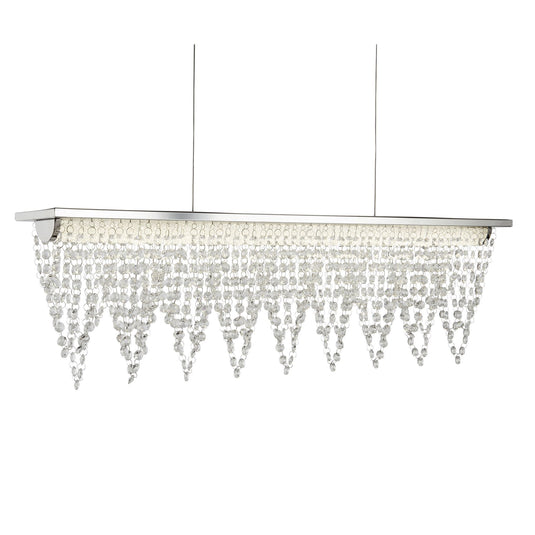 Searchlight 8857CC Drape (Dim) LED Ceiling Bar (65Cm Length), Chrome, Crystal Waterfa - 31614