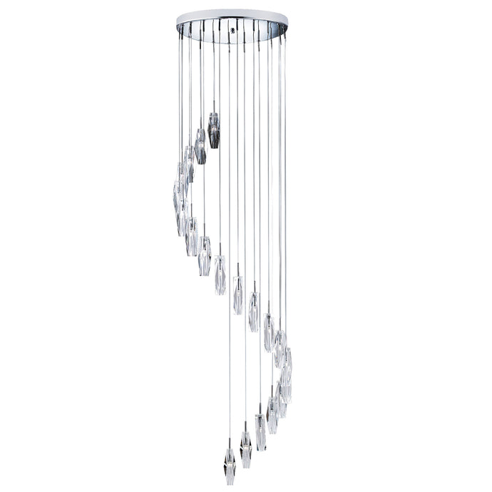Searchlight 888-20 Sculptured Ice - 20Lt Ceiling Multi-Drop, Chrome, Clear K9 Glass - 21035