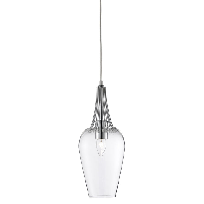 Searchlight 8911CC Whisk Pendant - Chrome & Clear Glass - 19391