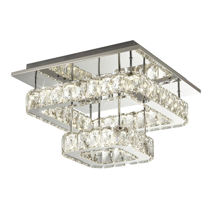 Searchlight 8952CC LED 2 Tier Flush Fitting With Crystal Glass - Chrome - 31623