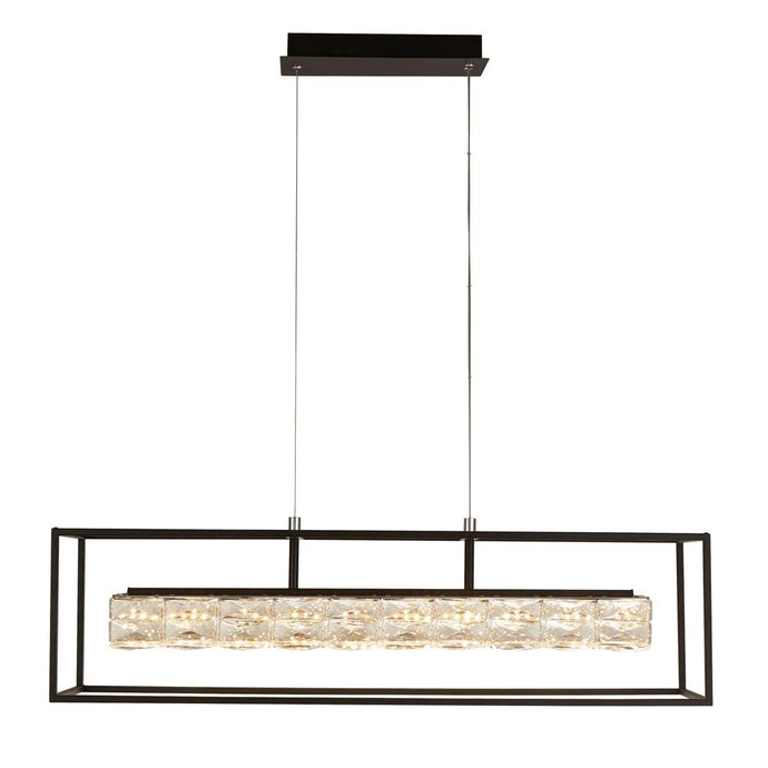 Searchlight 89562BK Elevator LED Crystal Pendant With Matt Black Frame. Dimmable - 31624