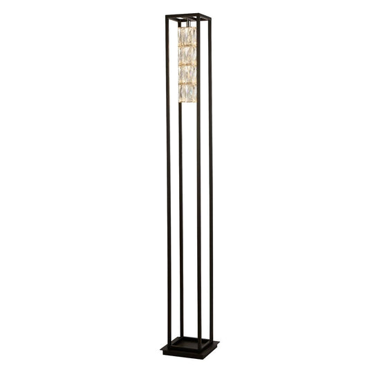 Searchlight 89563BK Elevator 1Lt Floor Lamp - With Matt Black Frame. - 31625