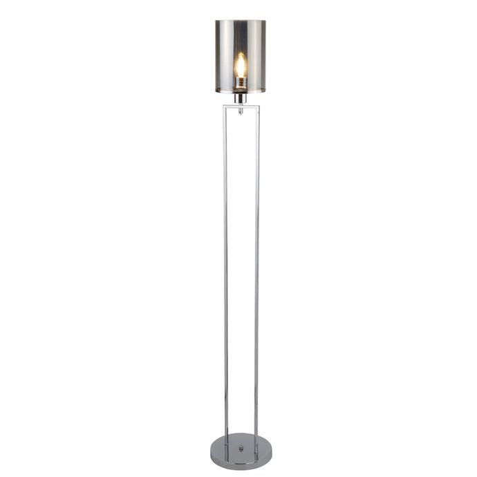 Searchlight 9053CC Catalina 1Lt Floor Lamp, Chrome, Smoked Glass Shades - 22824