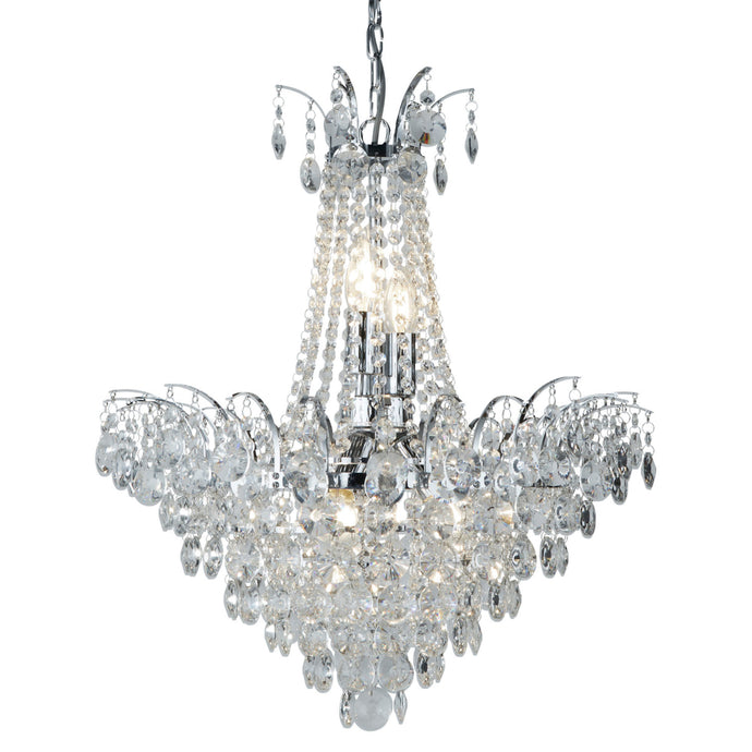 Searchlight 9071-52CC Limoges 6Lt CC Chandelier-Sunflower Xtal - 31633