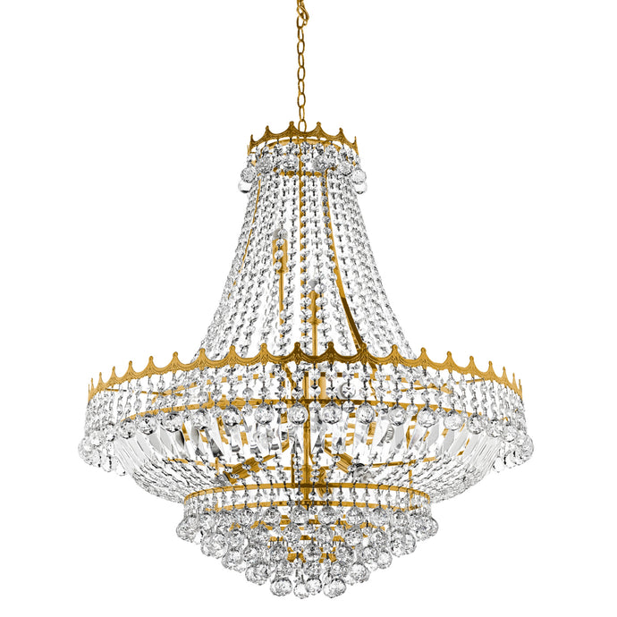 Searchlight 9112-82G0 Versailles -  13Lt (Dia 82Cm) Clear Crystal Chandelier, Gold Frame - 31639