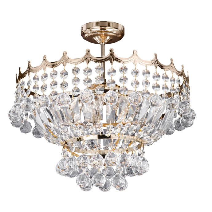 Searchlight 9113-39GO Versailles  - 5Lt 39Cm Gp Crystal Chandelier - 25099