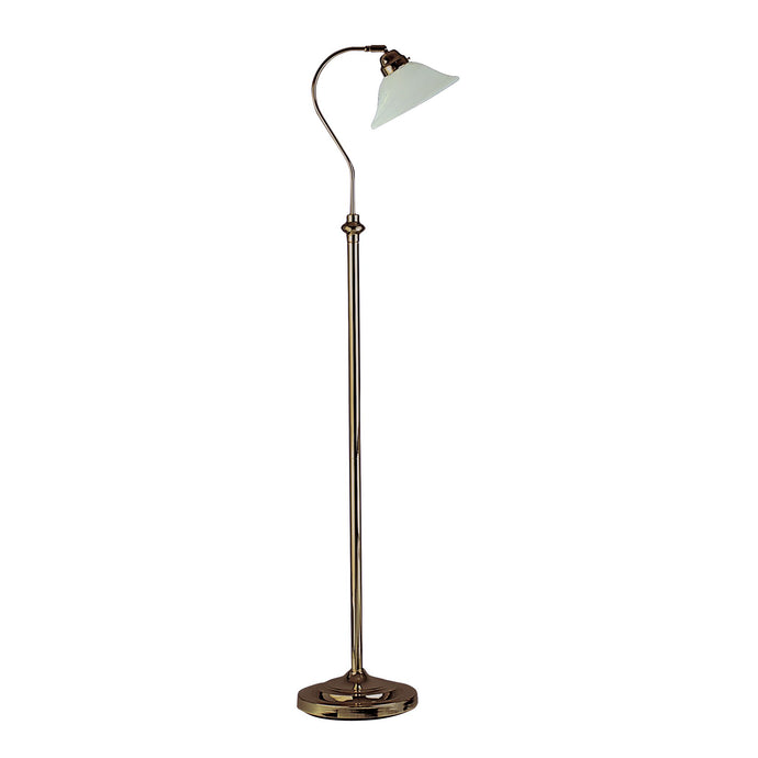Searchlight 9122AB Adjustable Floor Lamp - Ant/Brass Cw Scavo Glass - 2736