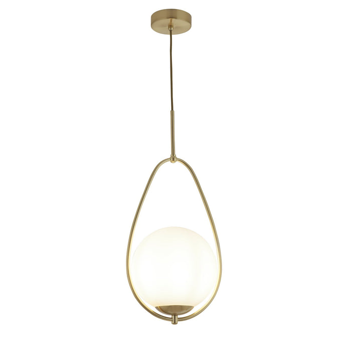 Searchlight 9171-1GO Avalon 1Lt Ball Pendant, Gold With Matt Opal Glass - 24133