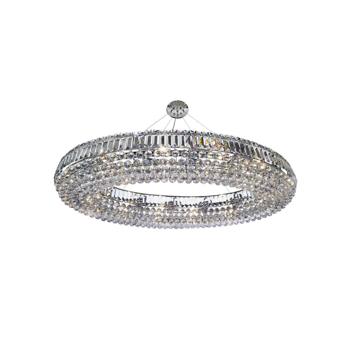 Searchlight 9190CC Vesuvius Oval 24Lt Ceiling, Chrome With Clear K9 Coffins Trim & K5 Ball Drops - 31646