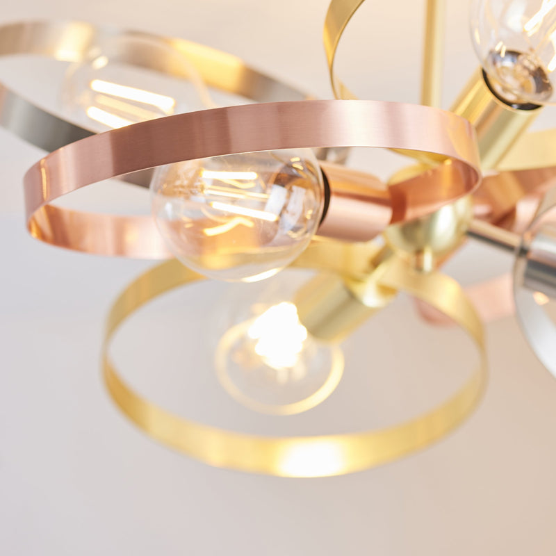 Load image into Gallery viewer, Endon Lighting 91935 Hoop 6lt Semi flush - 34195
