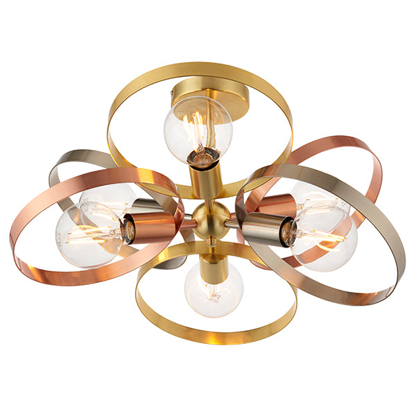 Endon Lighting 91935 Hoop 6lt Semi flush - 34195