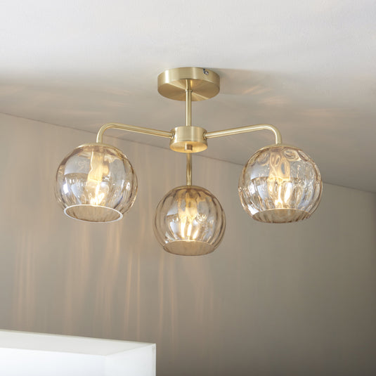 Endon Lighting 91968 Dimple 3lt Semi flush - 26570