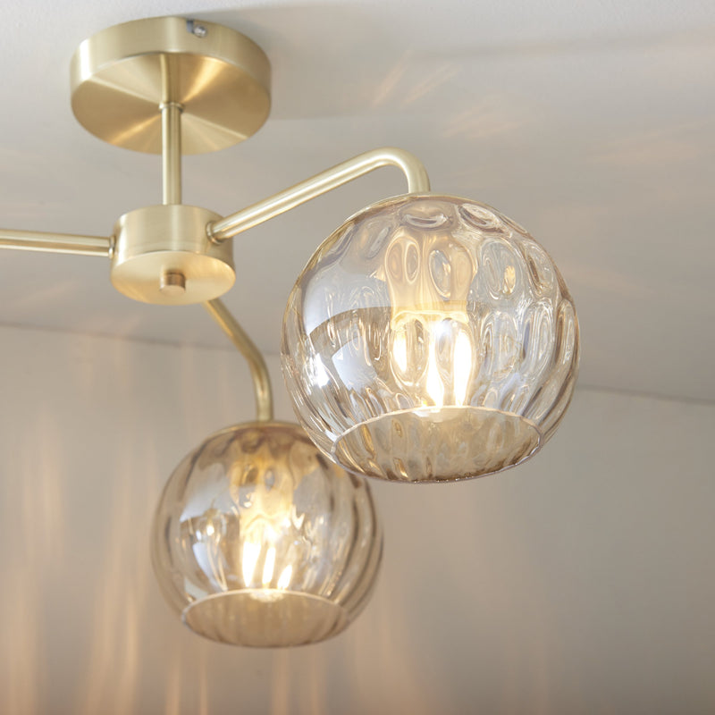 Load image into Gallery viewer, Endon Lighting 91968 Dimple 3lt Semi flush - 26570
