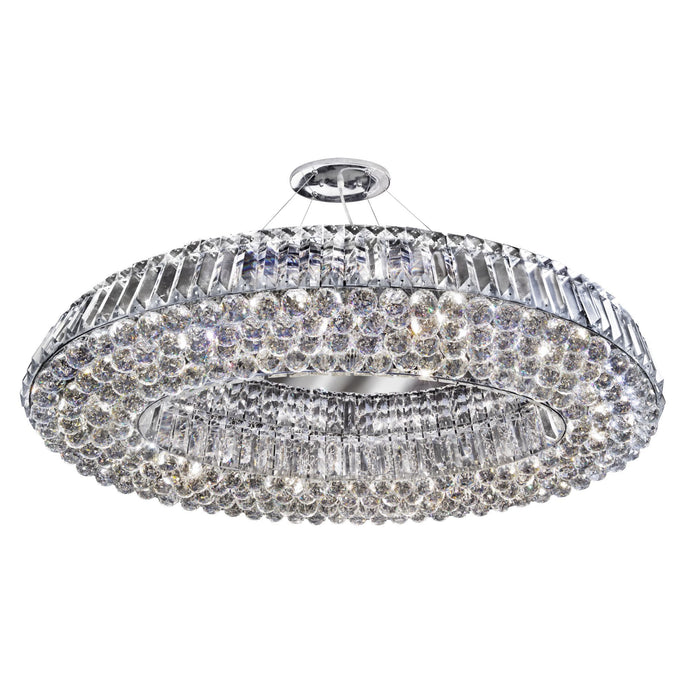 Searchlight 9291CC Vesuvius -  Oval 10Lt Ceiling, Chrome With Clear Crystal Coffins Trim & Ball Drops - 31655