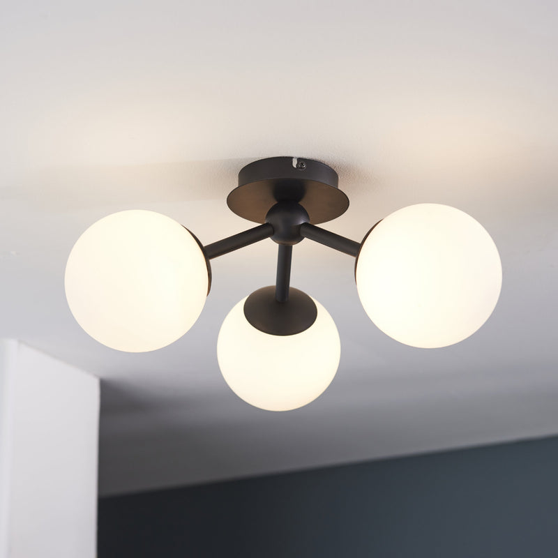 Load image into Gallery viewer, Endon Lighting 93489 Pulsa 3lt Semi flush - 34252
