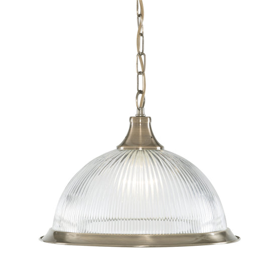 Searchlight 9369 American Diner - 1Lt Pendant, Antique Brass, Clear Glass - 1719