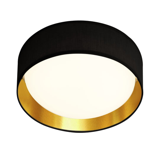 Searchlight 9371-37BGO Gianna 37Cm 1Lt LED Flush Ceiling Light, Acrylic, Black Shade/Gold - 31660