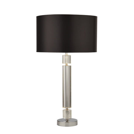 Searchlight 9387CC Kylie Chrome/Glass Table Lamp With Black Shade Silver Inner - 31668