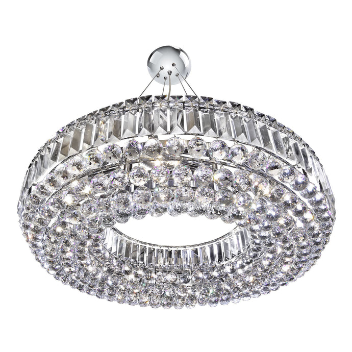 Searchlight 9392CC Vesuvius -  Circular 10Lt Ceiling, Chrome With Clear Crystal Coffins Trim & Ball Drops - 31670