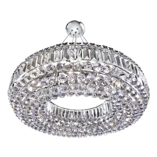 Searchlight 9392CC Vesuvius -  Circular 10Lt Ceiling, Chrome With Clear Crystal Coffins Trim & Ball Drops - 31670