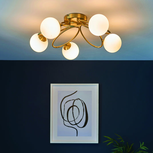 Endon Lighting 95291 Ellipse 5lt Semi flush - 34324