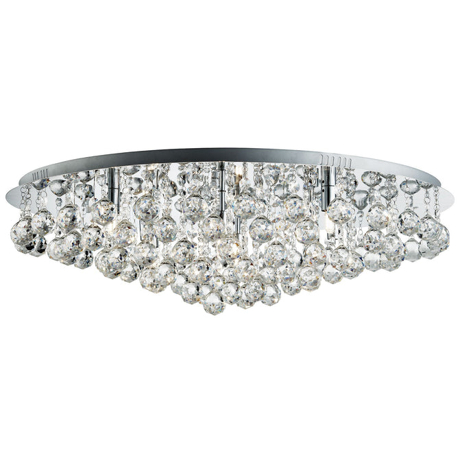 Searchlight 9598-8CC Hanna - Large 8Lt Round Chrome Ceiling Flush, Clear Crystal Balls Drops - 31679