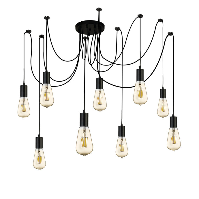 Searchlight 9669-9BK Squiggle 9Lt Pendant Black - 31688