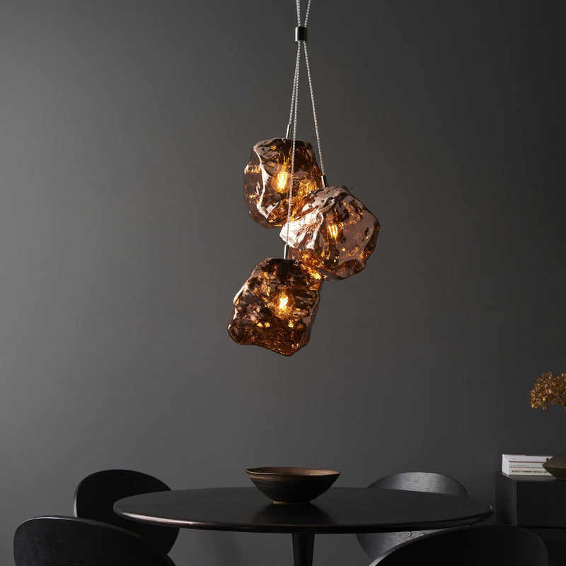 Load image into Gallery viewer, Endon Lighting 97659 Rock 3lt Pendant - 34464
