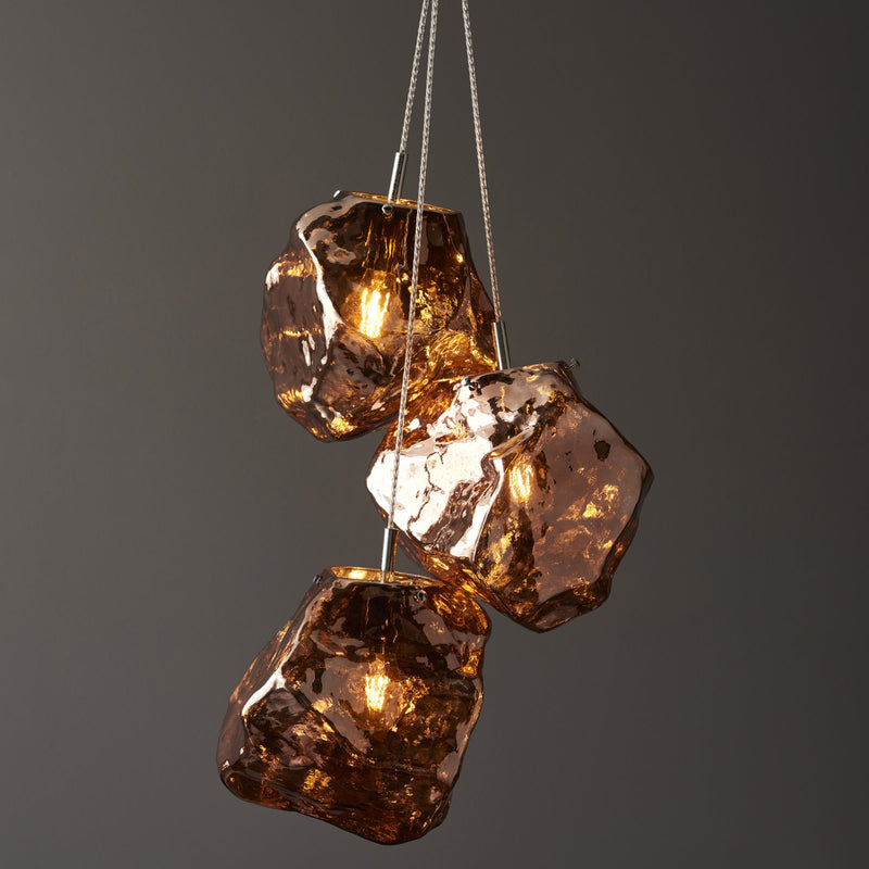 Load image into Gallery viewer, Endon Lighting 97659 Rock 3lt Pendant - 34464
