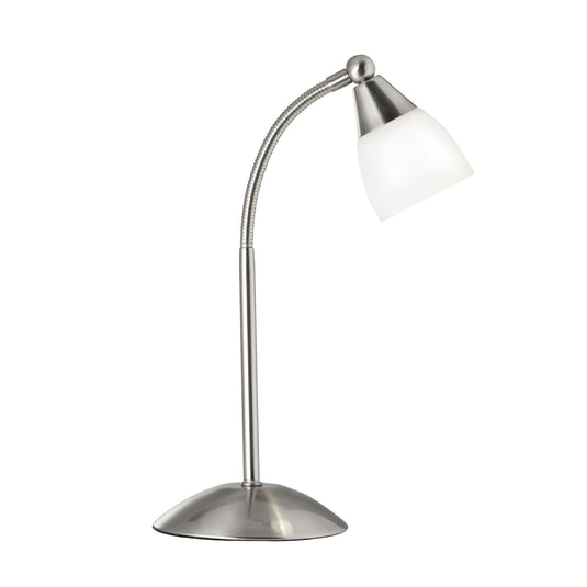 Searchlight 9961SS Touch Table Lamp SS - White Glass - 16894