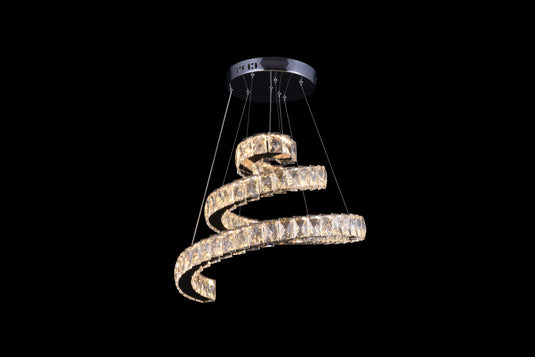 Eclipse 25559 Chrome-Crystal 3000K-6000K Tuneable White Spiral LED Pendant (Remote Control)