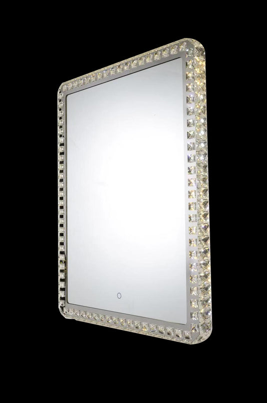 Eclipse 25613 Chrome-Crystal 3000K-6000K Tuneable White 1 Light Square Illuminated Mirror (Remote Control)