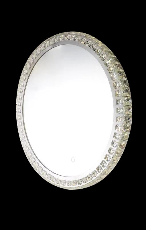 Eclipse 25614 Chrome-Crystal 3000K-6000K Tuneable White 1 Light Round Illuminated Mirror (Remote Control)
