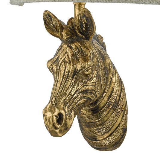 Dar Lighting ABB0735 Abby Zebra Wall Light Gold with Natural Linen Shade - 23865