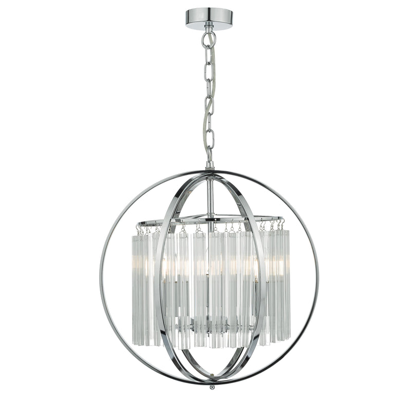 Load image into Gallery viewer, Dar Lighting ABD0350 Abdul 3 Light Pendant Polished Chrome - 21854

