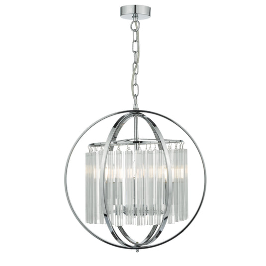Dar Lighting ABD0350 Abdul 3 Light Pendant Polished Chrome - 21854