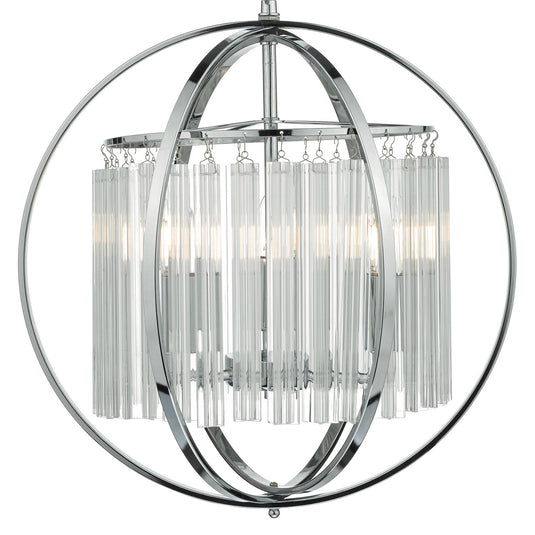 Dar Lighting ABD0350 Abdul 3 Light Pendant Polished Chrome - 21854