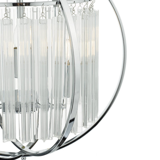 Dar Lighting ABD0350 Abdul 3 Light Pendant Polished Chrome - 21854