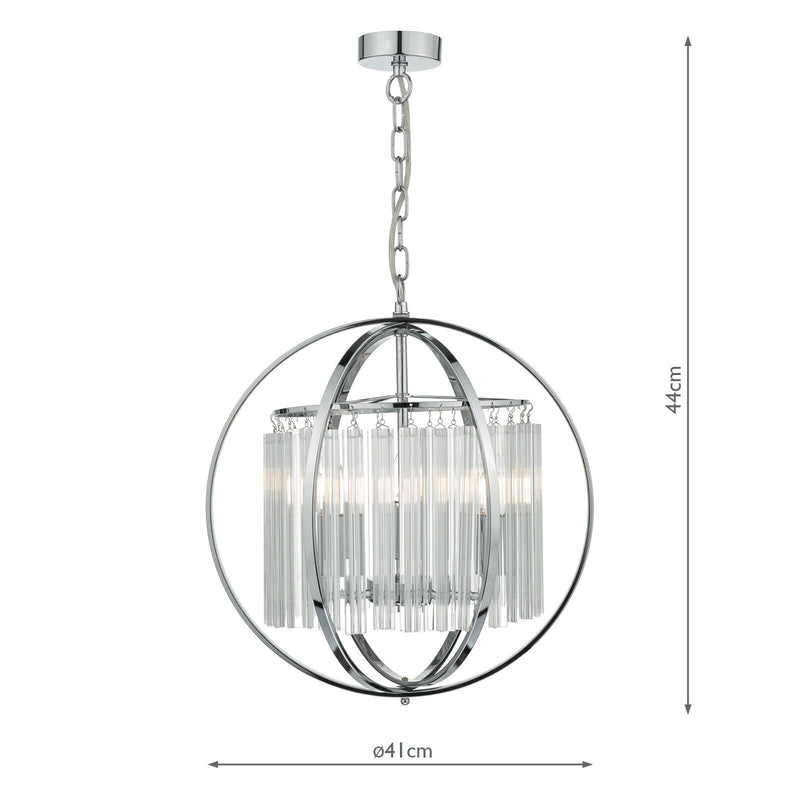 Load image into Gallery viewer, Dar Lighting ABD0350 Abdul 3 Light Pendant Polished Chrome - 21854
