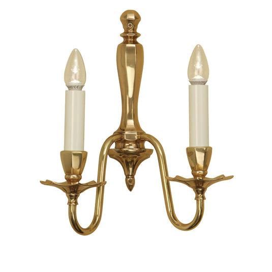Interiors 1900 ABY1002W Asquith Twin Solid Brass Wall Light