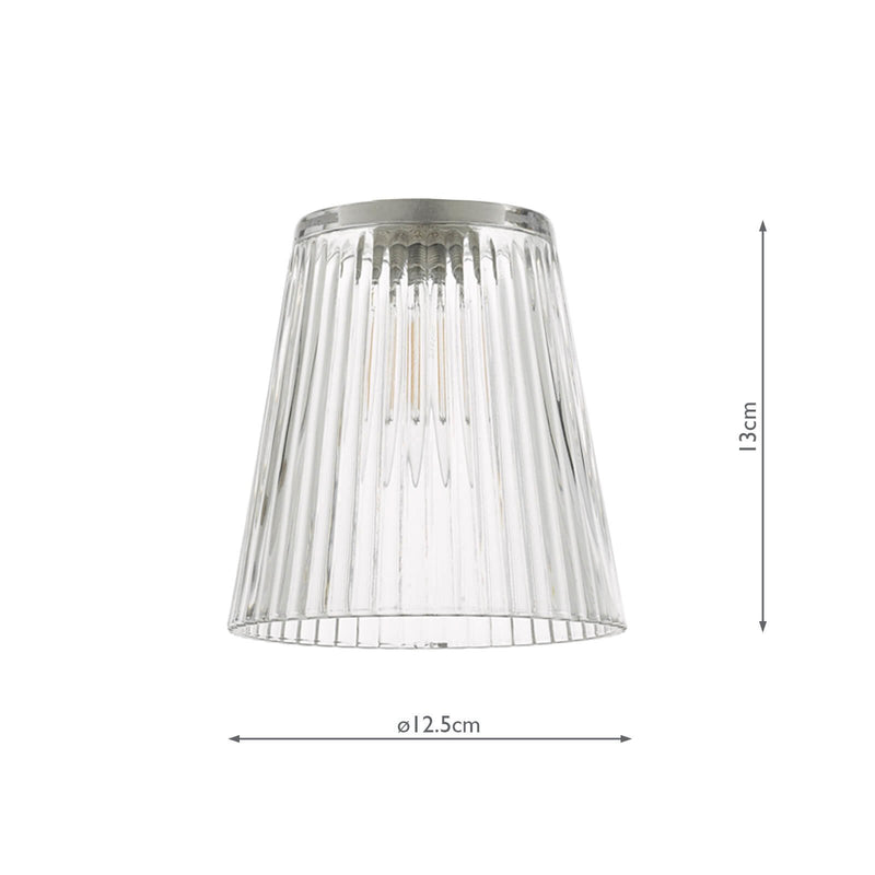 Load image into Gallery viewer, Dar Lighting ACC865 Accessory Clear Ribbed Glass E14 Shade Only - 24815
